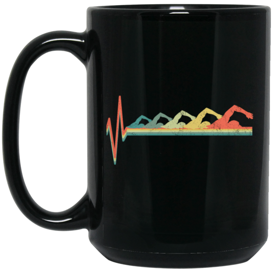 Design For Beach Lover Evolution Swimmer Summer Time Black Mug