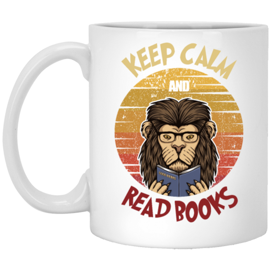 Books Reading Retro Glasses Lion Bookworm Vintage