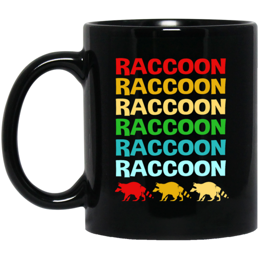 Retro Raccoon Colorful Squad Team Trash Panda Racoon