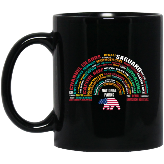 US Gift, Love National Parks, Denali National Park, Love Denali Parks Black Mug