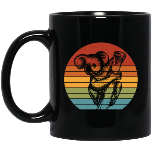 Koalas Feed Almost Exclusively On The Leaves And Bark Of Eucalyptus Vintage Black Mug