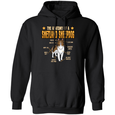 Funny Dog Shetland Sheepdog Lover Anatomy Gift Pullover Hoodie