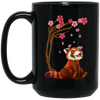 Cute Red Panda Bear, Cherry Blossom Flowers, Sakura Art Gift
