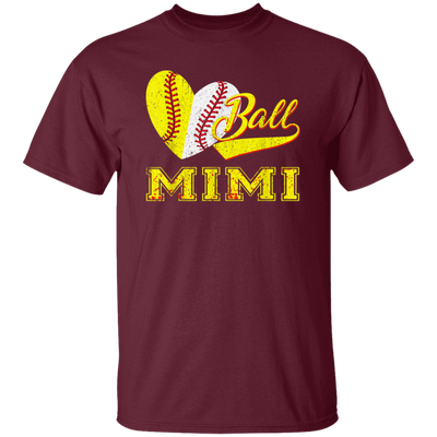 Gift For Mimi, Best Mimi Ever, Love Baseball Gift, Heart Ball, My Ball For Mimi Unisex T-Shirt