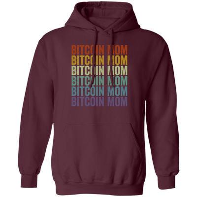 Retro Bitcoin Lover Gift, Bitcoin Vintage Mom Gift, Mommy Love Gift Pullover Hoodie