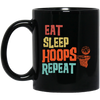 Basketball Gift, Eat Sleep Hoops Repeat Png, Retro Basketball Sport