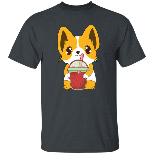 Boba Corgi Cute Dog Drink Milk Tea, Corgi Cute Dog