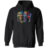 Design For Skier Born To Ski Colorful Ski Gift Birthday New Year Day Pullover Hoodie