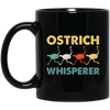 Vintage Ostrich Whisperer Retro, Love Ostrich, Retro Ostrich Black Mug