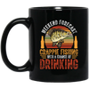 Weekend Forecast, Crappie Fishing With A Chance Of Drinking, Retro Fishing Black Mug