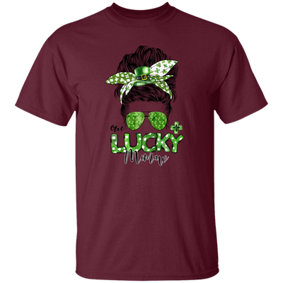 Messy Bun Hair Lover, One Lucky Memaw Matching Family St Patrick Unisex T-Shirt