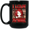 I Love Anime Saying Otaku Weeb, Anime Fan Black Mug