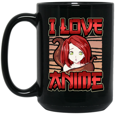 I Love Anime Saying Otaku Weeb, Anime Fan Black Mug