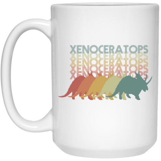 Retro Xenoceratops Silhouettes, Vintage Dinosaurs