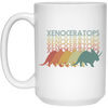 Retro Xenoceratops Silhouettes, Vintage Dinosaurs