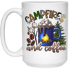 Campfire Camping Camper With Coffee