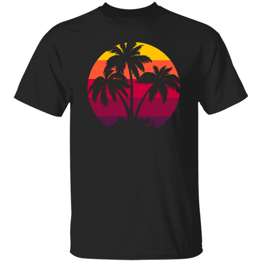 Sunset, Palm And Beach. The Perfect Holiday With Palm Tree