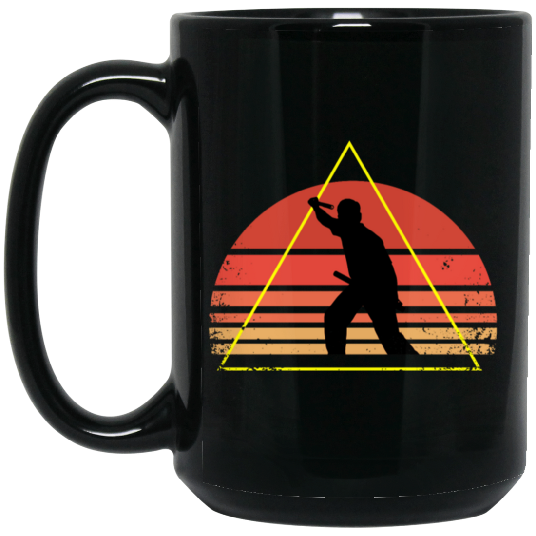 Love Eskrima Filipino Sport Triangle Vintage Arnis Gift For Kali And Arnis Lover Black Mug