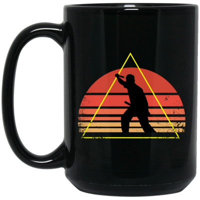 Love Eskrima Filipino Sport Triangle Vintage Arnis Gift For Kali And Arnis Lover Black Mug