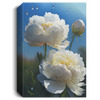 White Peonies Flower Under The Blue Sky In The Early Morning Canvas