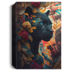 Black Panther Hiding Behind Vibrant Intricate Flowers, Majestic Black Panther With Flowers