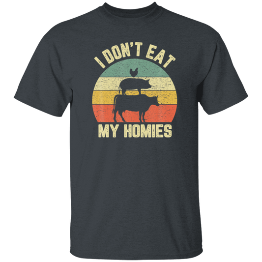 Retro Funny Vegan I Dont Eat My Homies Vegetarian