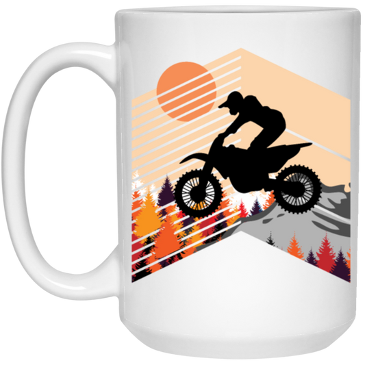 Gift For Extreme Sport Lover Dirtbike Motorbike White Mug