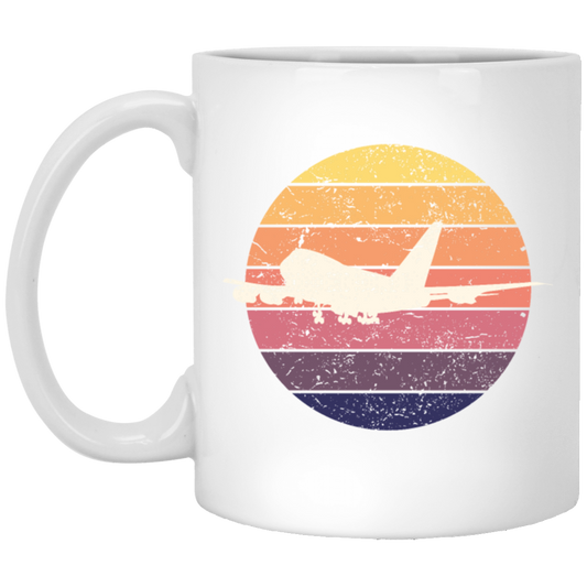 Airplane Aviator Gift Retro Pilot Aviation Air Traffic Controller And Plain Lover White Mug