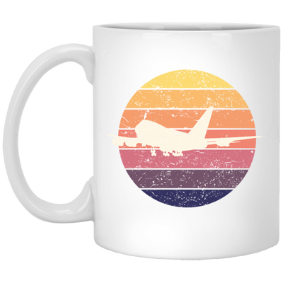 Airplane Aviator Gift Retro Pilot Aviation Air Traffic Controller And Plain Lover White Mug