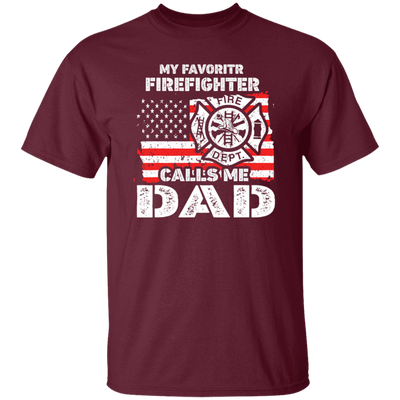 Firefighter Lover Gift, My Favorite Firefighter Calls Me Dad, Vintage Gift Unisex T-Shirt