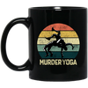 Funny Wrestling Brazilian Jiu-jitsu Murder Yoga Martial Arts Vintage Sportsmen Black Mug