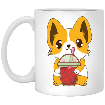 Boba Corgi Cute Dog Drink Milk Tea, Corgi Cute Dog