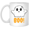 Ghost Boo Halloween, Horror Funny Saying, Love Halloween White Mug