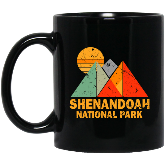 Best National Park, Shenandoah Lover Gift, Best Retro Mountain Love Black Mug