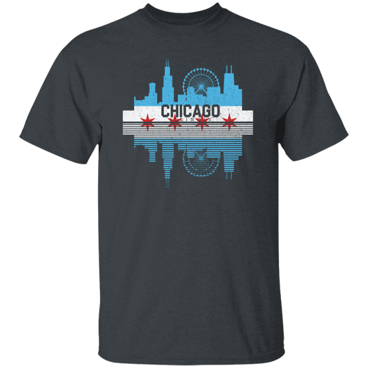 Chicago Skyline Shirt Silhouette IL City Flag Gift