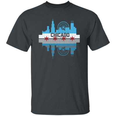 Chicago Skyline Shirt Silhouette IL City Flag Gift