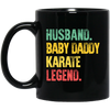 Retro Husband Baby Daddy Karate Legend Dad Black Mug