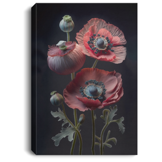 Fruit Punch Poppies In The Garden, Poppies In The Black Background, Red Flowers