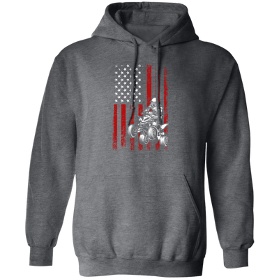 American Flag, Quad Bike Lover, Racing Boy, Gift For American Racing Man Pullover Hoodie