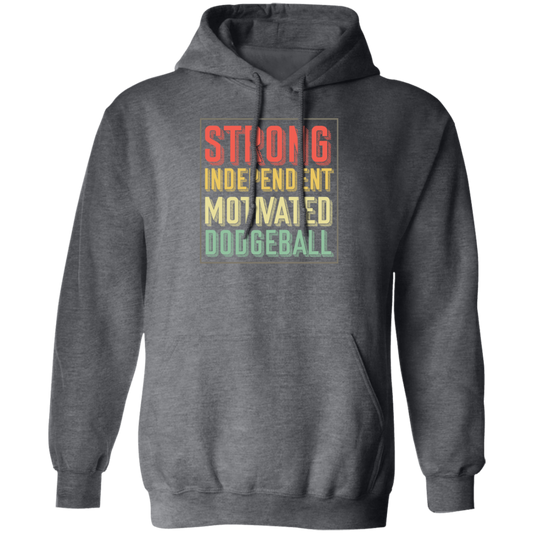 Ballgame Gameplay Throwing Ball Hit Opponents Strong Independent Motivated Dodgeball Vintage Pullover Hoodie