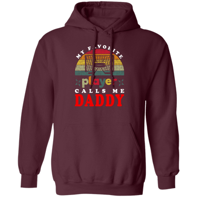 My Favorite Player Calls Me Daddy, Love Hockey, Retro Hockey Love Gift Pullover Hoodie