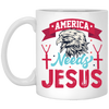 Eagle Icon, American Needs Jesus, American Eagle, Jesus Love Gift White Mug