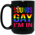 Show your pride with this 'Sounds Gay I'm In' mug. Crafted with a bright rainbow design, this mug is the perfect gift for any LGBT+ friend or family member. Featuring entertaining features like 'Sounds Gay', your loved one will appreciate this stylish, fun and meaningful gift.