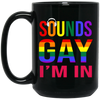 Show your pride with this 'Sounds Gay I'm In' mug. Crafted with a bright rainbow design, this mug is the perfect gift for any LGBT+ friend or family member. Featuring entertaining features like 'Sounds Gay', your loved one will appreciate this stylish, fun and meaningful gift.