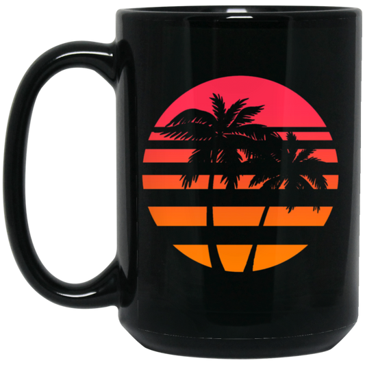 Summer Island Surfer Sea Beach Sun Gift, Palm Trees And Sunset