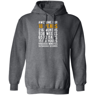 Awesome For 18 Years, 18th Birthday Gift Best Gift Idea For 18 Pullover Hoodie