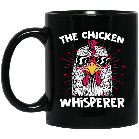 Love Chicken, Retro Chicken Gift, The Chicken Whisperer, Animal Lover Gift Black Mug