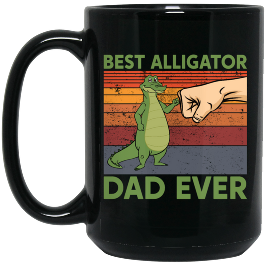 Ever Fathers Day Best Alligator Dad Fist Bump Vintage Black Mug