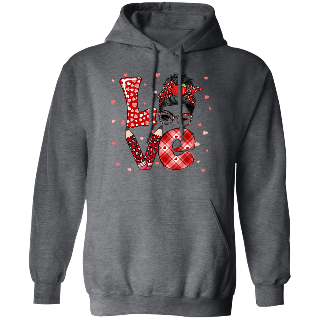 Messy Bun Black Hair Love Teacher My Love Teacher Valentine Gift