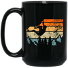 Retro Boulderer, Bouldering Lover, Vintage Mountain Black Mug